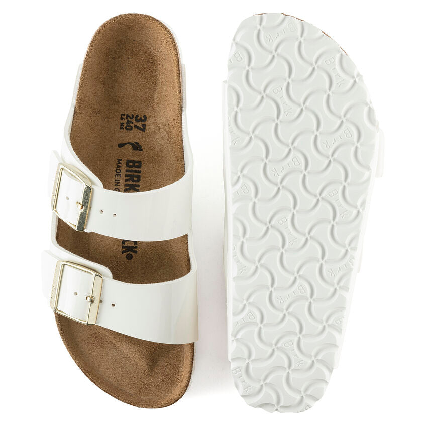 NWOT Birkenstock Arizona Birko-Flor Patent White Mens orders 43 (10/10.5). Could fit a